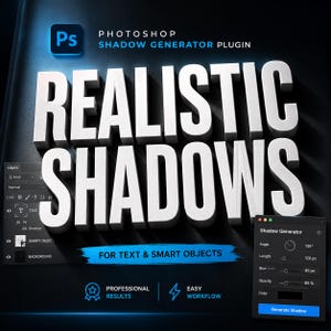 Photoshop Shadow Generator Plugin Realistic Drop Shadows for Text Smart Objects
