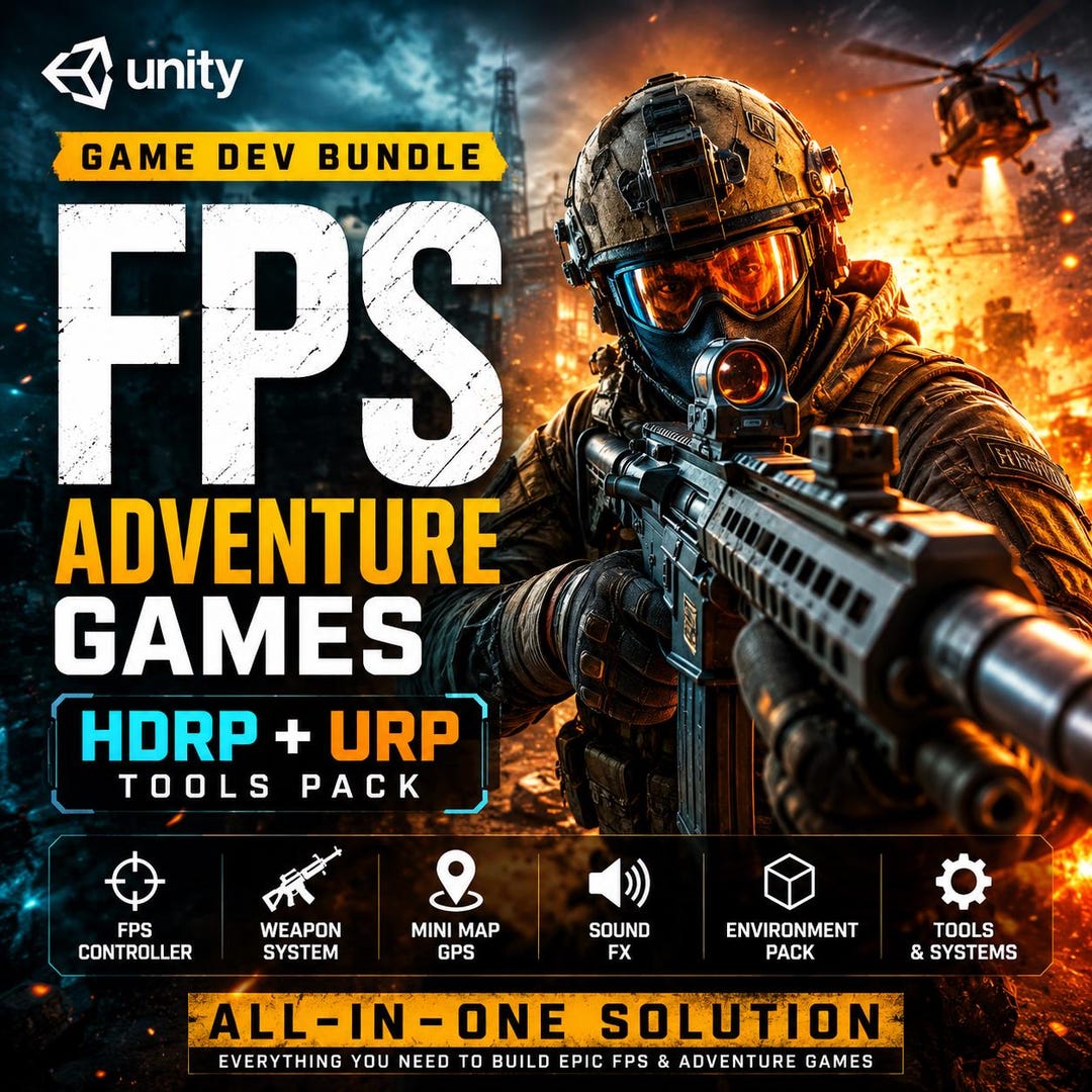 Unity Game Dev Bundle for FPS Adventure Games HDRP URP Tools Pack - Etsy