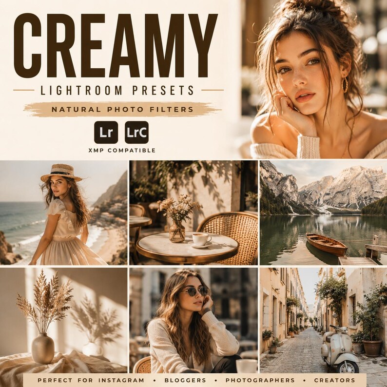 Paquete de preajustes cremosos para Lightroom, filtros fotográficos naturales XMP, edición para Instagram imagen 3