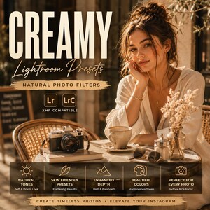 Paquete de preajustes cremosos para Lightroom, filtros fotográficos naturales XMP, edición para Instagram imagen 8