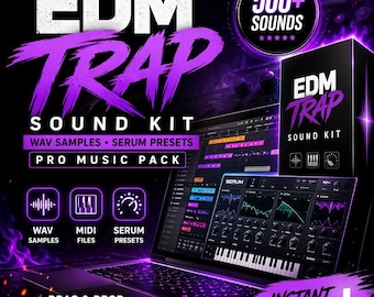 Kit de sonidos EDM Trap, muestras WAV, presets para Serum Pro Music Pack