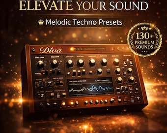 Paquete MIDI de presets Melodic Techno Diva, leads de trance, arpegios de bajo, kit de productor