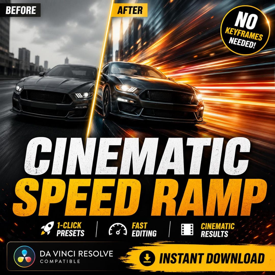 Davinci Resolve Speed Ramp Presets Cinematic Motion Pack Fast Editing ...