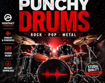 Pro Drum Kit KONTAKT Library Punchy Rock Pop Metal Sounds Studio Ready