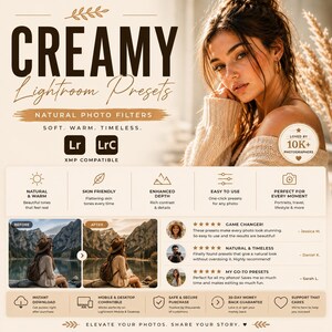 Paquete de preajustes cremosos para Lightroom, filtros fotográficos naturales XMP, edición para Instagram imagen 11