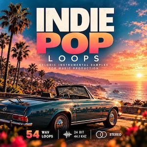 Indiepop-loopar WAV-melodiska instrumentala samplingar för musikproduktion