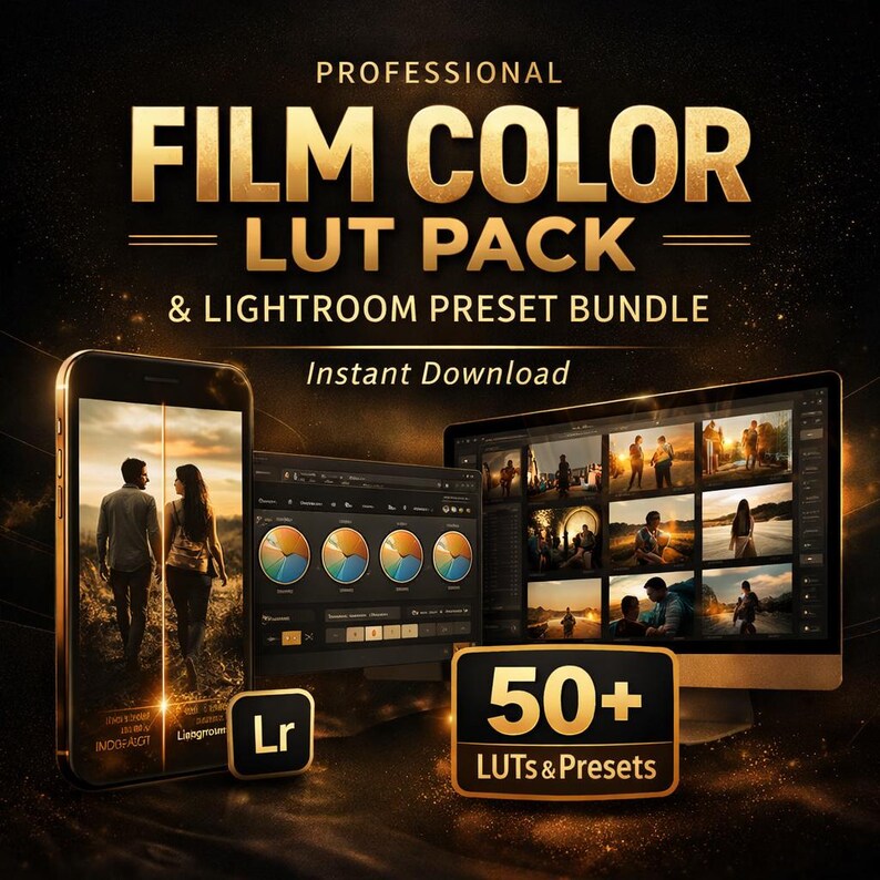 Professional Film Color LUT Pack & Lightroom Preset Bundle - Etsy
