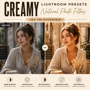 Paquete de preajustes cremosos para Lightroom, filtros fotográficos naturales XMP, edición para Instagram imagen 9