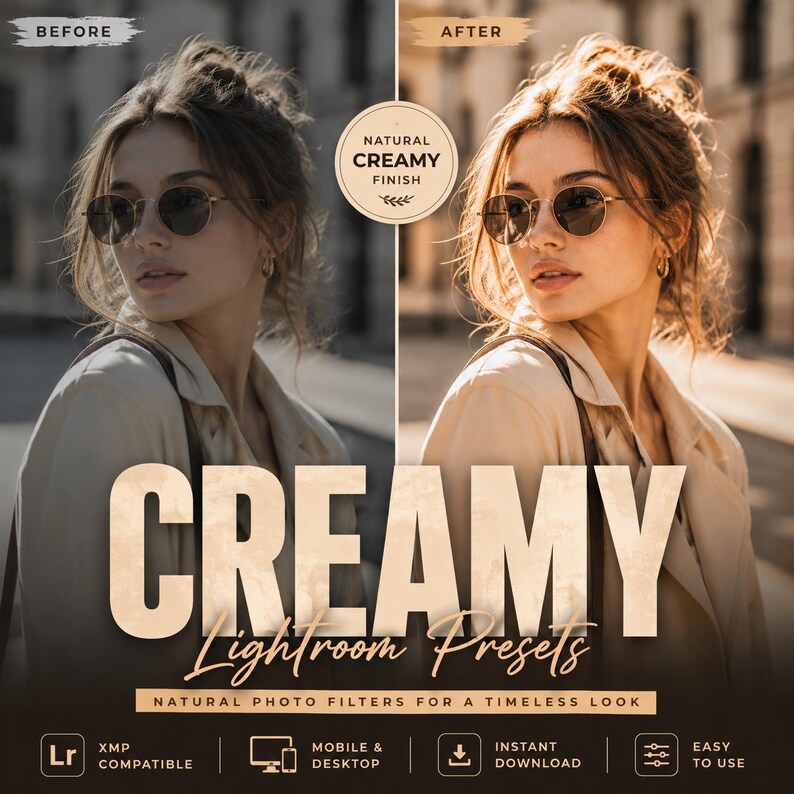 Paquete de preajustes cremosos para Lightroom, filtros fotográficos naturales XMP, edición para Instagram imagen 2