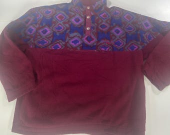 Mens Vintage Fila Magic Line Fleece Jumper – Stud Fastening, Zip Pocket