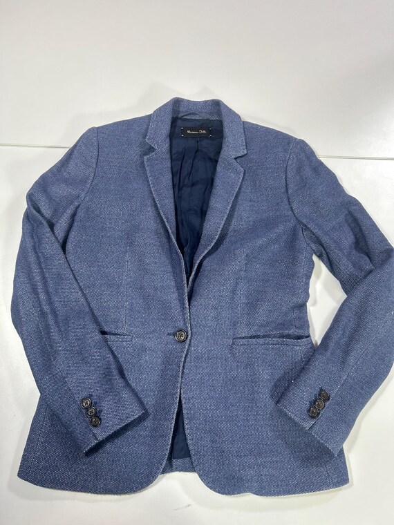 Massimo Dutti, Ladies Massimo Dutti blue textured blazer jacket eur 38 usa 6
