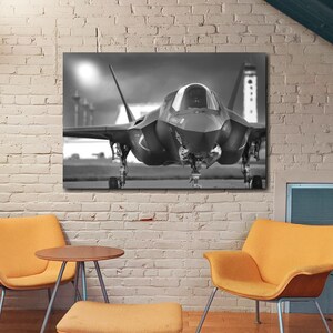 F-35 Lightning Wall Picture | Airplane Art Picture | Aircraft Art | Aviation Military Decor Print Poster Painting by AirBrothers