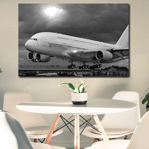 Airbus A380 Airplane Take off Scene Picture Print -  Airbus A-380 on the Runway Picture Decor Print  by AirBrothers