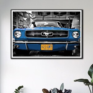 Archivo de impresión artística digital de Ford Mustang 1964, póster con imagen artística imprimible de Pony Car, hasta 55 x 55 pulgadas