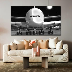Airbus A380 Airplane Wall Art, Airbus Canvas Art, Large Huge Airbus Aircraft Picture Painting Poster - Aviation Art Print