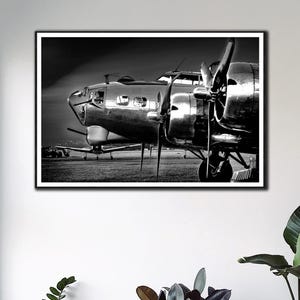 B-17 Airplane Digital Art Print File, Flying Fortress Printable Art Picture Poster, Up to 55x55 Inches