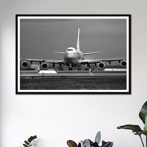 Aircraft Boeing 747 Digital Art Print File, Jet Pssenger Printable Art Picture Poster, Up to 55x55 Inches
