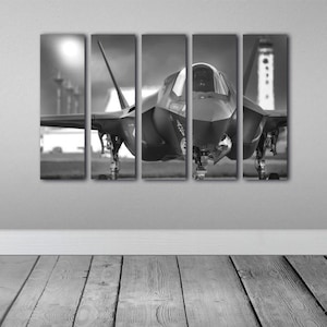 F 35 Lightning Wall Art | Fighter Jet Picture | Airplane Art | Aircraft Decor Aviation Print Poster by AirBrothers