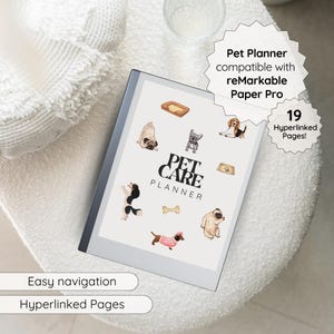 Pet Planner for reMarkable, Templates for reMarkable 2, Digital Planner, Notebook for reMarkable 2, Compatible with reMarkable Paper Pro