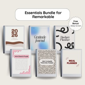 Bundle for reMarkable Paper Pro, Hyperlinked Templates for reMarkable 2, Digital Notebook & Journal, Linked Planner, Tracing Puzzle Pages