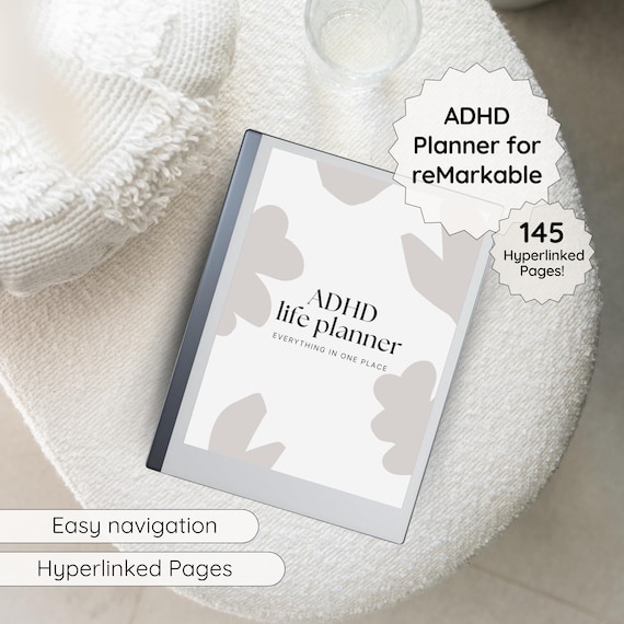 ADHD Planner for reMarkable, Templates for reMarkable 2, Digital Planner, Notebook for reMarkable 2, Compatible with reMarkable Paper Pro