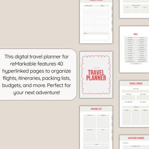 Planejador de viagens para reMarkable, Modelos para reMarkable 2, Planejador digital, Caderno para reMarkable 2, Compatível com reMarkable Paper Pro imagem 6
