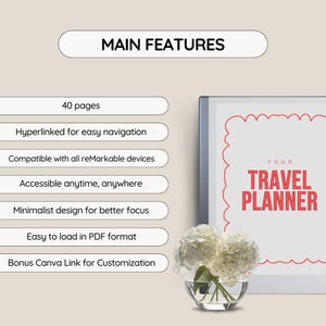 Planejador de viagens para reMarkable, Modelos para reMarkable 2, Planejador digital, Caderno para reMarkable 2, Compatível com reMarkable Paper Pro imagem 2