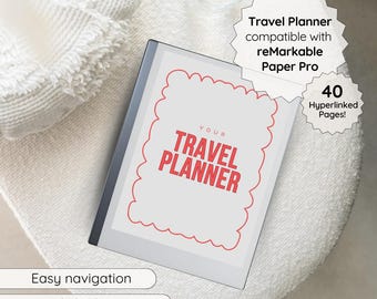 Travel Planner for reMarkable, Templates for reMarkable 2, Digital Planner, Notebook for reMarkable 2, Compatible with reMarkable Paper Pro