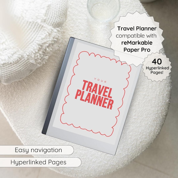 Travel Planner for reMarkable, Templates for reMarkable 2, Digital Planner, Notebook for reMarkable 2, Compatible with reMarkable Paper Pro