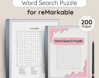Word Search Puzzle compatible with Remarkable Paper Pro, Template for reMarkable 2, Planner for reMarkable, Puzzle Games, Digital Download