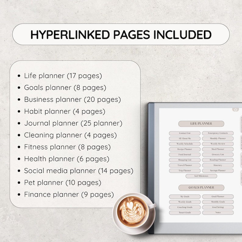 ADHD Planner for reMarkable, Templates for reMarkable 2, Digital Planner, Notebook for reMarkable 2, Compatible with reMarkable Paper Pro image 6