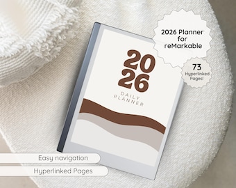 2026 Planer Templates für reMarkable Paper Pro, PDF Hyperlinked Notebook Journal für reMarkable 2, Digital Dated E-ink Tablet Planner 2026