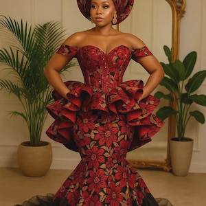 Handmade African Ankara Midi Dress: 100% Cotton Print