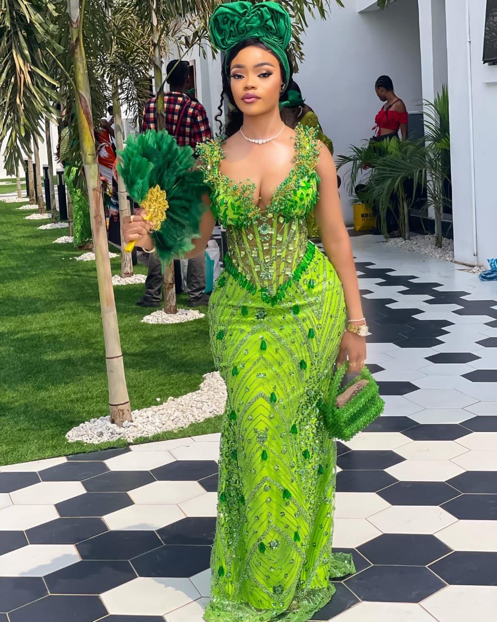Lace Style African Gown: Wedding Guest, Evening Dress