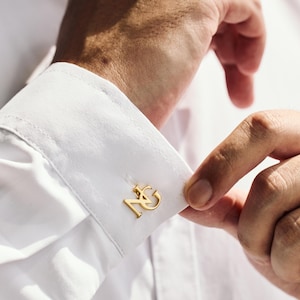 Custom Initial Cufflinks, Personalized Sterling Silver Name Cufflinks, Father's Day Gift from Duaghter, Groomsmen Gift, Gift for Dad