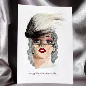 Handcrafted Fancy Vintage-Inspired Handmade Greeting Card Luxury Unique Birthday for Her 3D