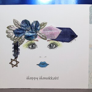 Handmade Hanukkah Greeting Card with Jewish Holiday Themes Greeting Card Featuring Star of David Unique Jewish holiday Card for Hanukkah