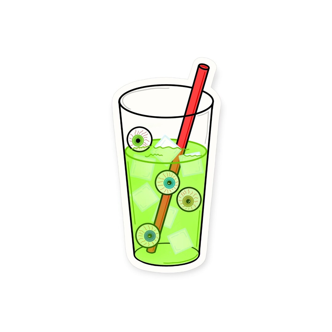 Eyeball Ice Tea Vinyl Sticker -unique Artwork, Water-resistant, 4 Sizes ...