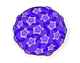 HPV Virus Aufkleber – Mikrobiologie Cartoon Art, wasserfest