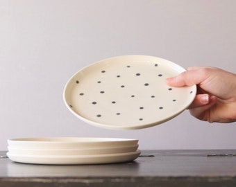 Porcelain Tea Plate - Ceramic Cake Plate - Spotty Side Plate