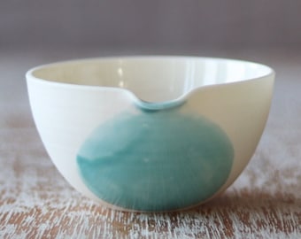 Porcelain Pouring Bowl - Handmade Ceramic Cooks Bowl