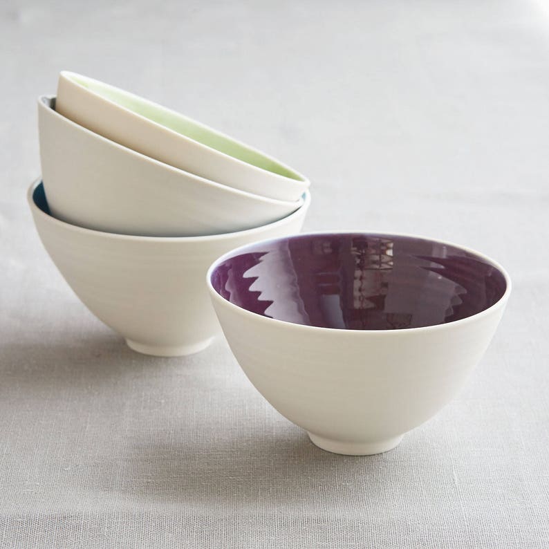Handmade Porcelain Ceramic Noodle Bowl Serving Bowl Large Bowl image 2