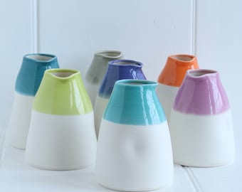 Large Porcelain Collared Jug in Harlequin Range of Colourful Glazes