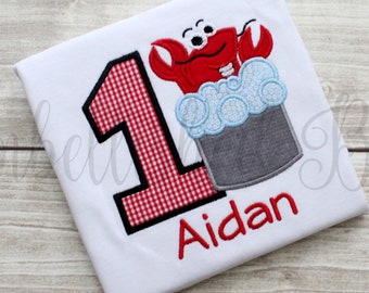 Crawfish Boil Birthday Applique T-shirt or bodysuit for Girls or Boys Personalized