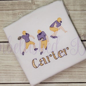 Football Players Sketch Stitch Personalized Bodysuit or T-shirt for Boys Baby Infant Toddler