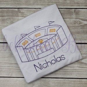 Tiger Football Stadium Sketch Stitch Personalized Bodysuit or T-shirt for Boys Baby Infant Toddler