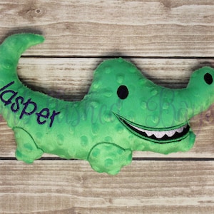 Personalized Stuffed Alligator Gator Soft and Plush Toy for Baby or Dog