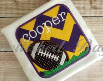 Football Patch Personalized Appliqued T-shirt for Boys, LSU theme