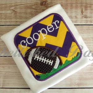Football Patch Personalized Appliqued T-shirt for Boys, LSU theme image 1