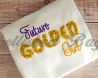 Future Golden Girl Applique Ruffle T-shirt for Girls